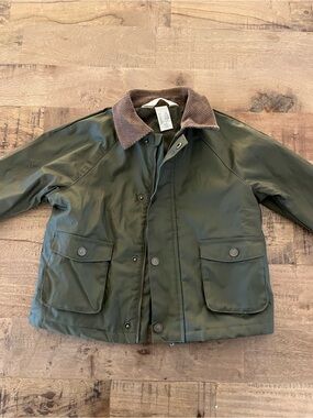 Green Waxed Cotton Jacket Size 12-18 months